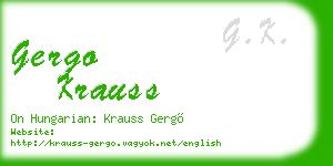 gergo krauss business card